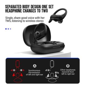 Touch Wireless Earbuds Waterproof Sport Bluetooth – Noise Cancelling with Ear Hook Earphones & Headphones cb5feb1b7314637725a2e7: black G05tws earbuds|G05 earphone NOT TWS